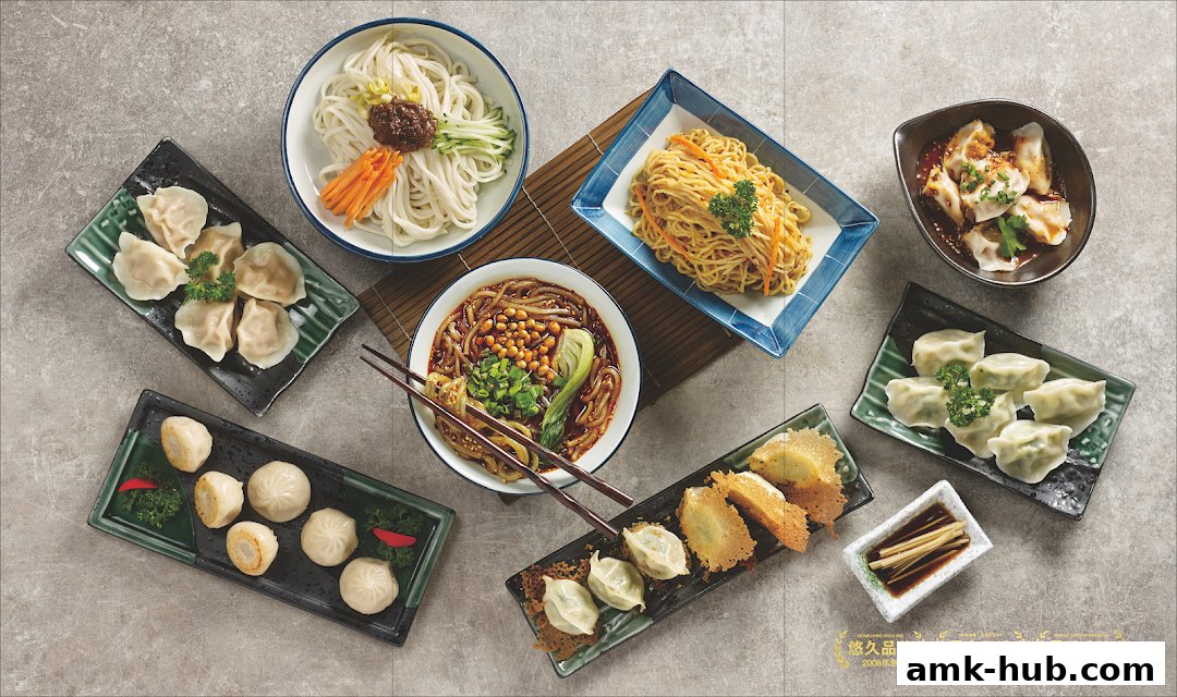 A spread of delicious Chinese dumplings, noodles, and soup dishes, artfully arranged.