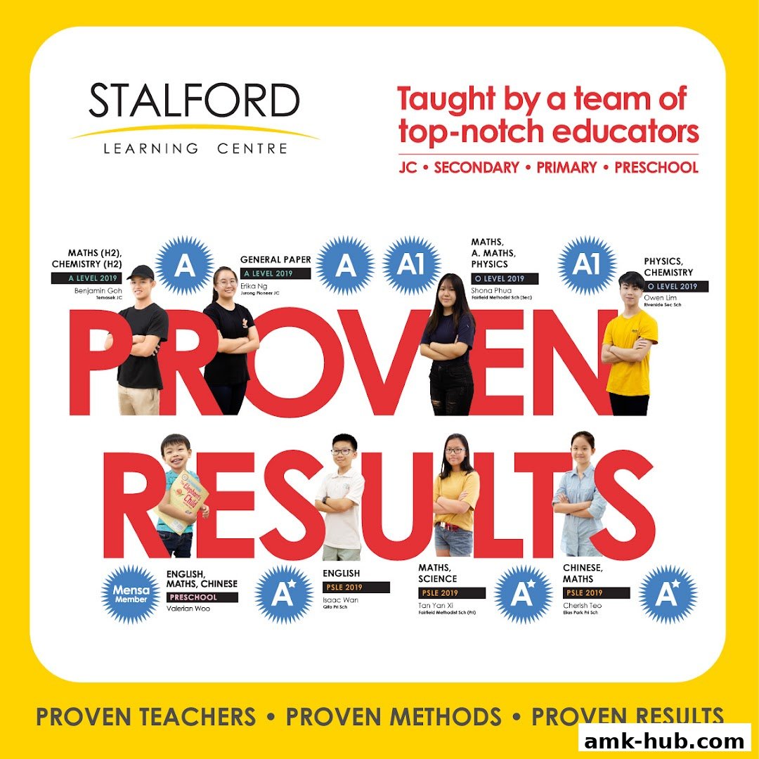 Stalford Learning Centre showcases student academic achievements with photos and results.
