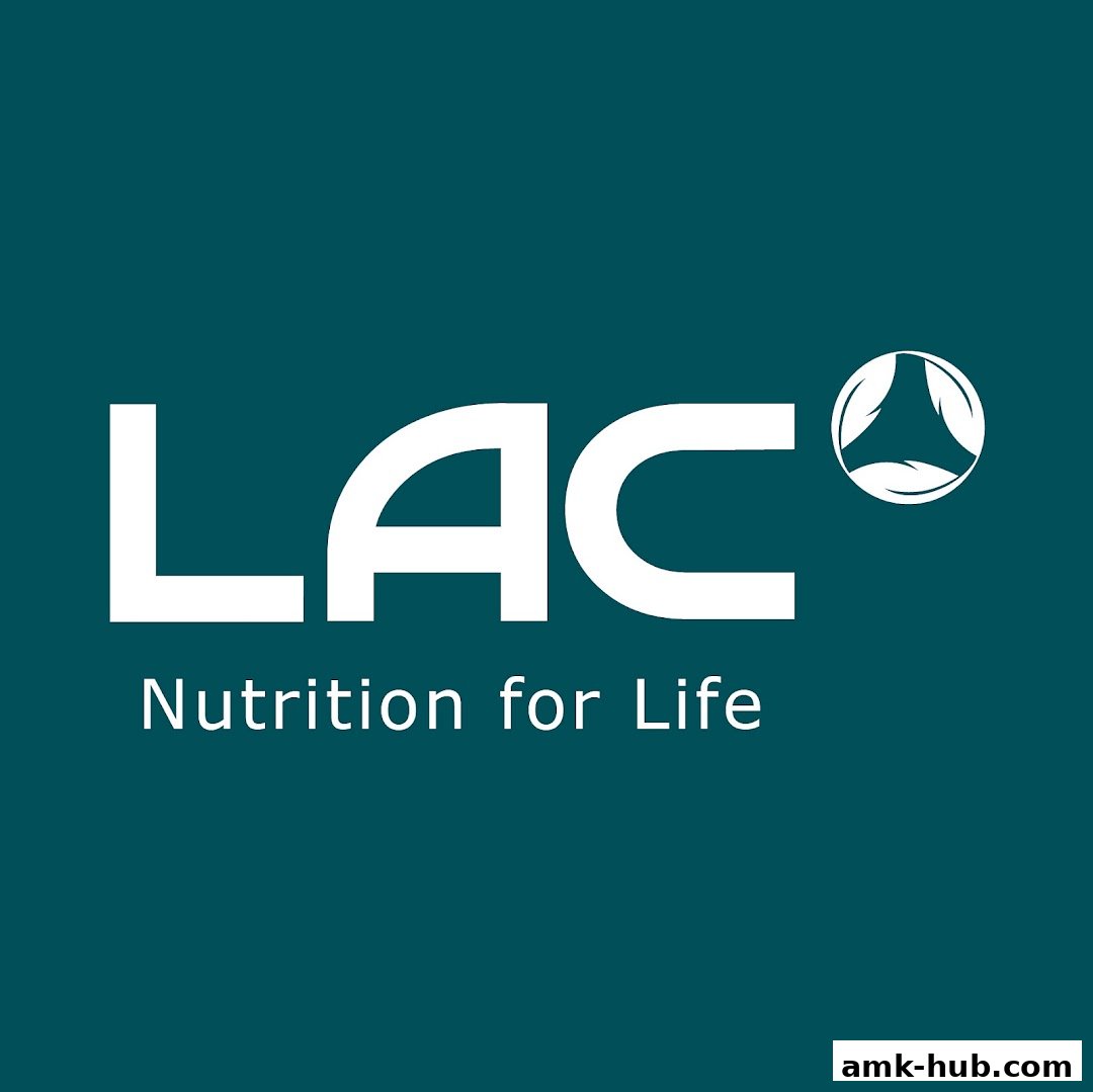 The logo for LAC Nutrition for Life, featuring the brand name and a circular emblem.