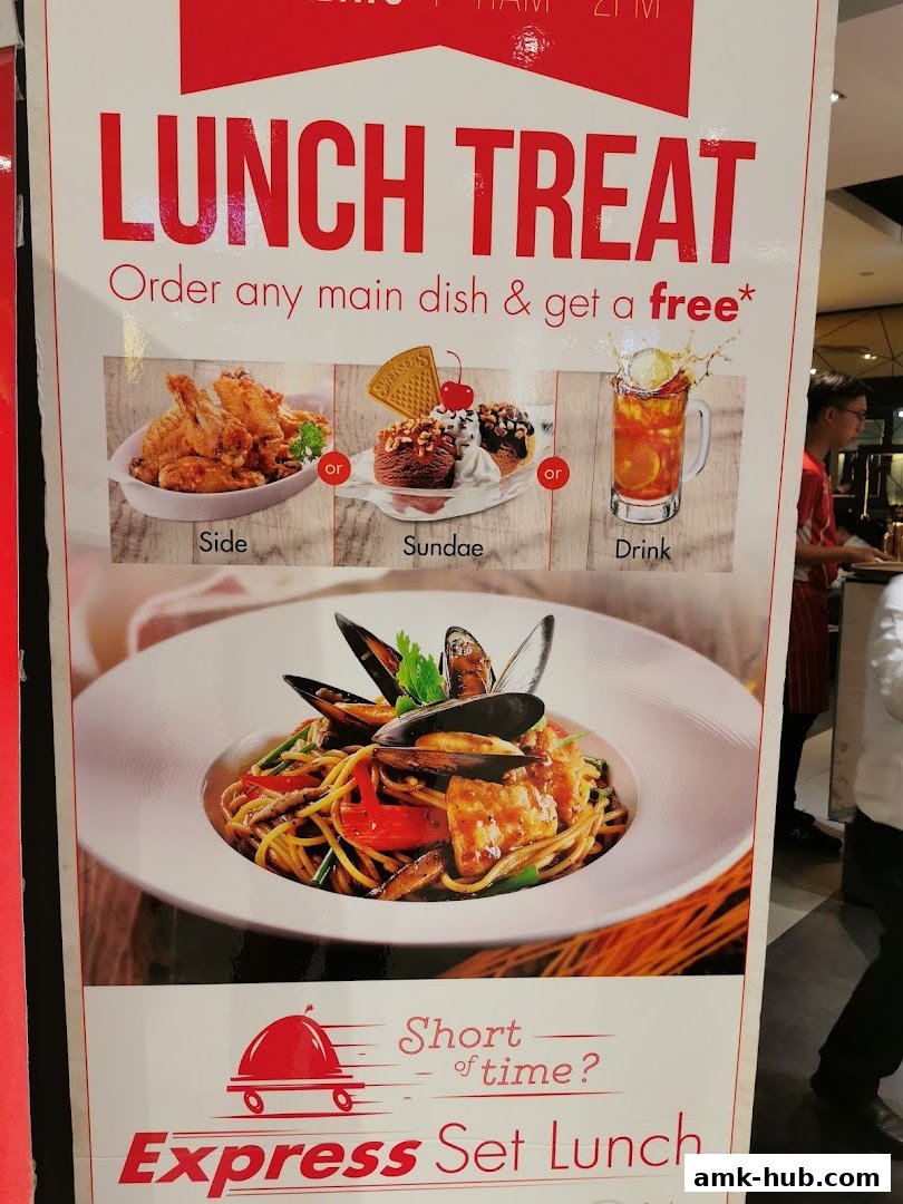 A promotional poster for Swensens' Lunch Treat and Express Set Lunch.