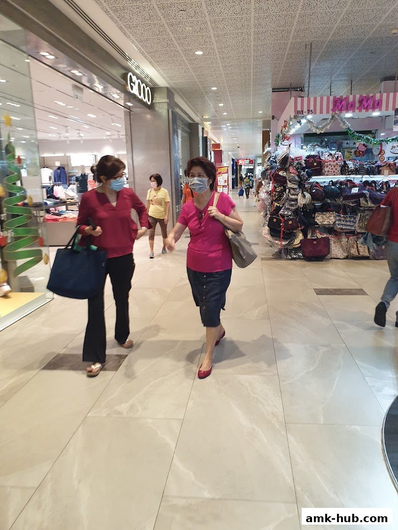 People walking in a mall hallway with shops on either side.