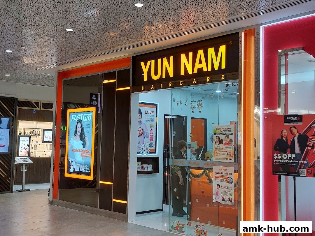 The exterior of Yun Nam Hair Care, a salon specializing in herbal treatments for hair loss and scalp issues.