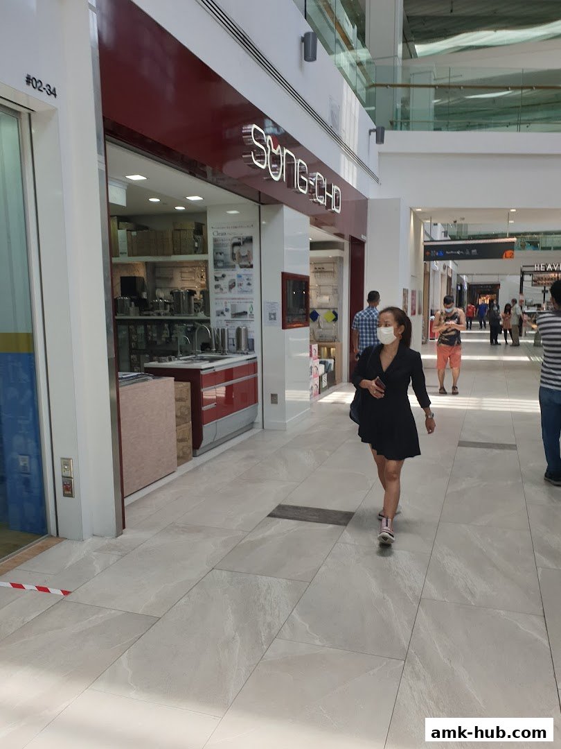 The exterior of the Song-Cho shop, showcasing kitchenware and a woman walking past.