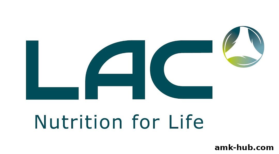 The logo for LAC Nutrition for Life, featuring the brand name and a circular emblem with leaves.