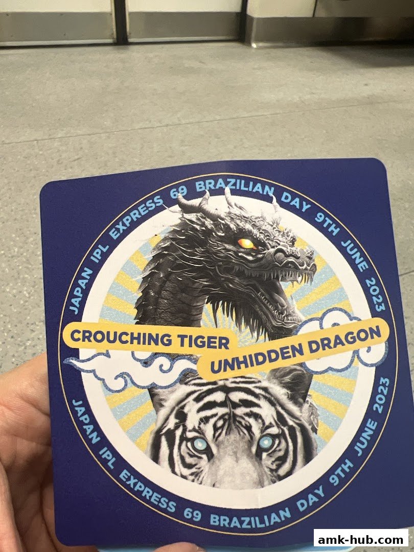 A flyer for Japan IPL Express featuring a dragon and tiger design for Brazilian Day.