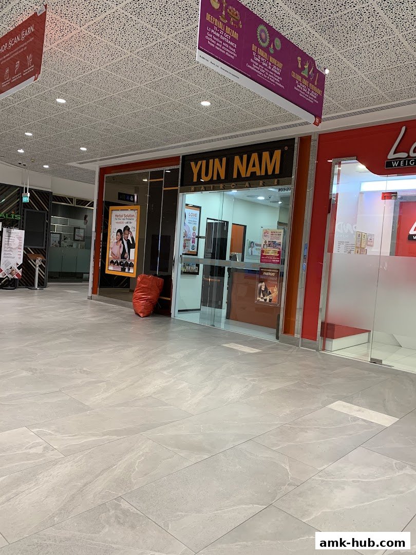The exterior of Yun Nam Hair Care, a salon specializing in herbal hair treatments.
