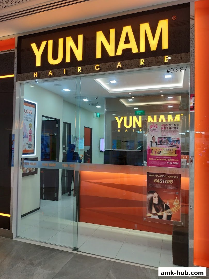 The exterior of Yun Nam Hair Care, a salon specializing in hair loss and scalp treatments.