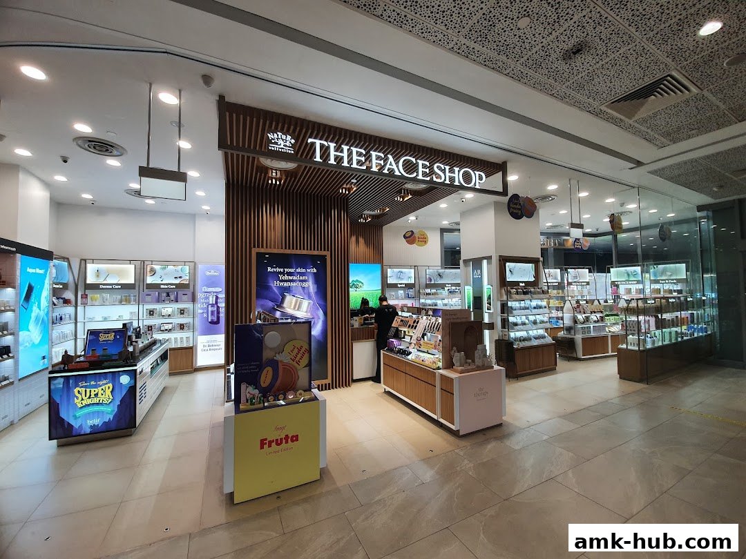 Interior view of a well-lit beauty store with various skincare and makeup products displayed.