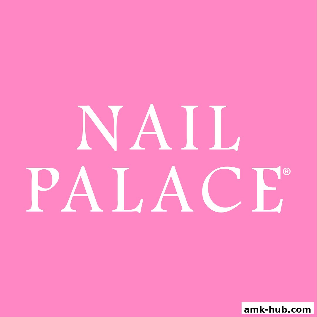 The Nail Palace logo is displayed in white text on a bright pink background.