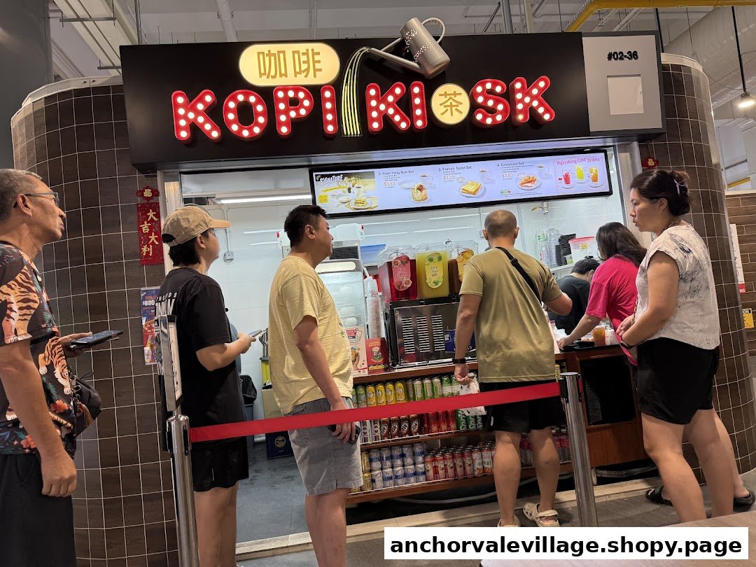A detailed menu board at Kopi Kiosk showcasing coffee, toast sets, and cold drinks.