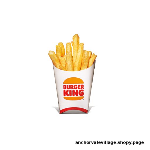 A white cup filled with golden french fries from Burger King.