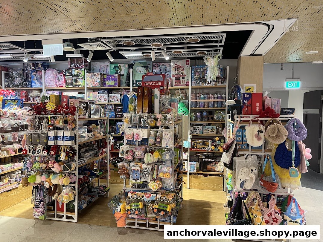 An interior view of Fun Land, showcasing shelves filled with diverse toys, gifts, and accessories.