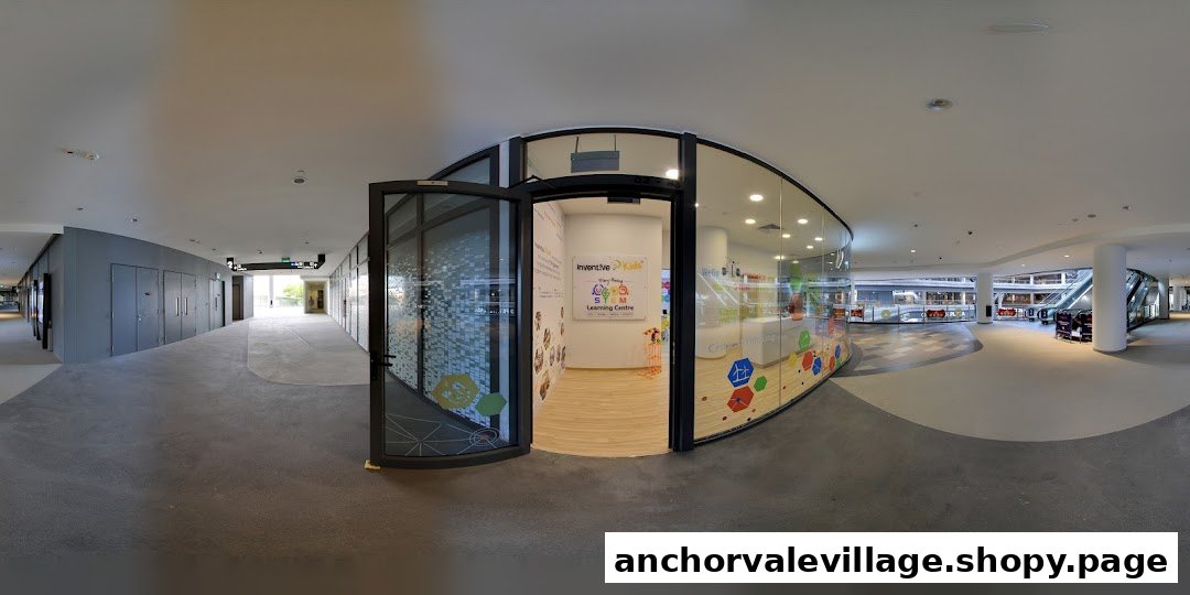 The entrance of Inventive Kids Play-based STEM Learning Centre within a modern shopping mall.