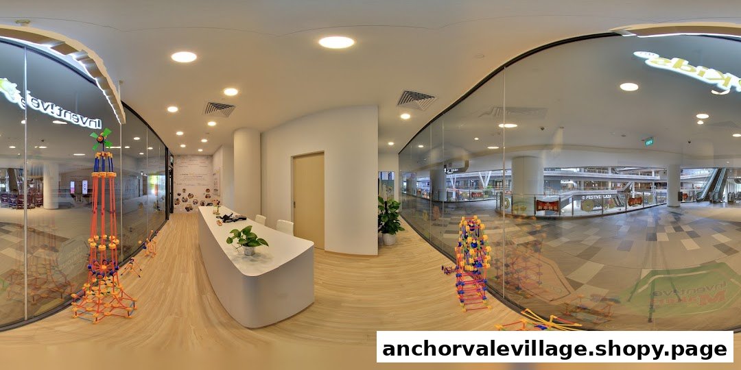 Interior view of Inventive Kids Play-based STEM Learning Centre, featuring colorful STEM models and a reception area.