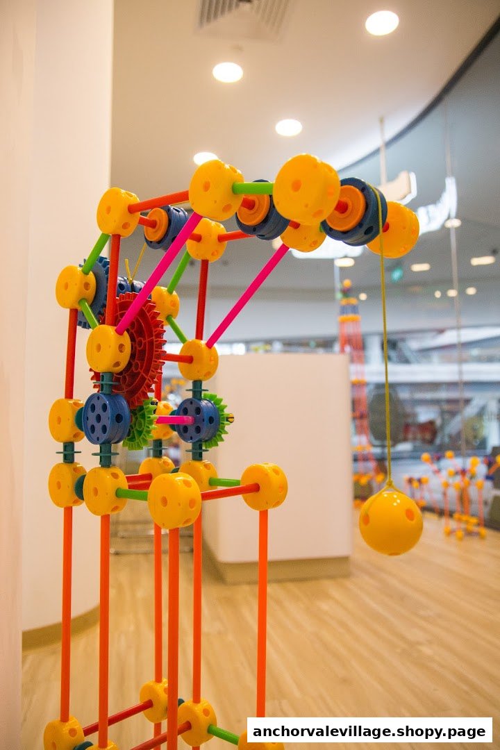 A colorful, large-scale STEM construction toy with gears and levers, showcasing interactive learning.