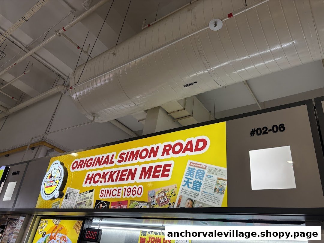 The prominent signboard of Original Simon Road Hokkien Mee, established since 1960.
