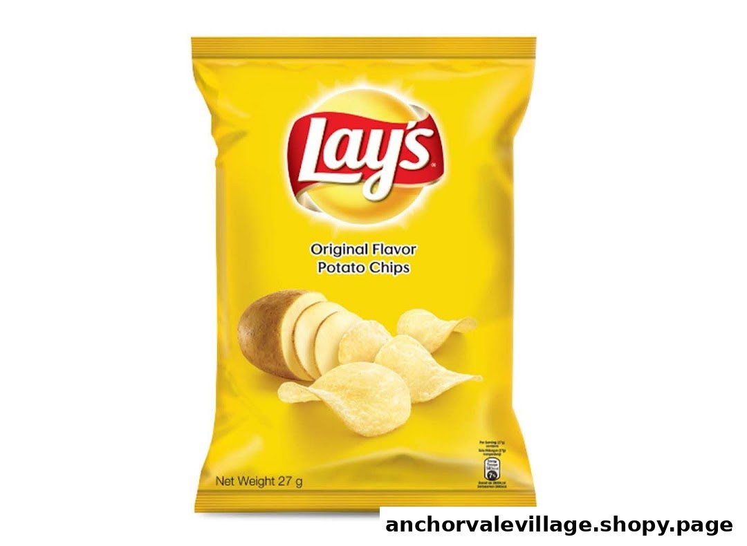 A bright yellow bag of Lay's Original Flavor Potato Chips with a white background.