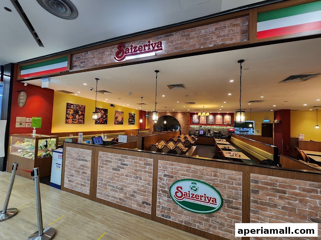 The exterior of Saizeriya restaurant with its inviting interior visible.