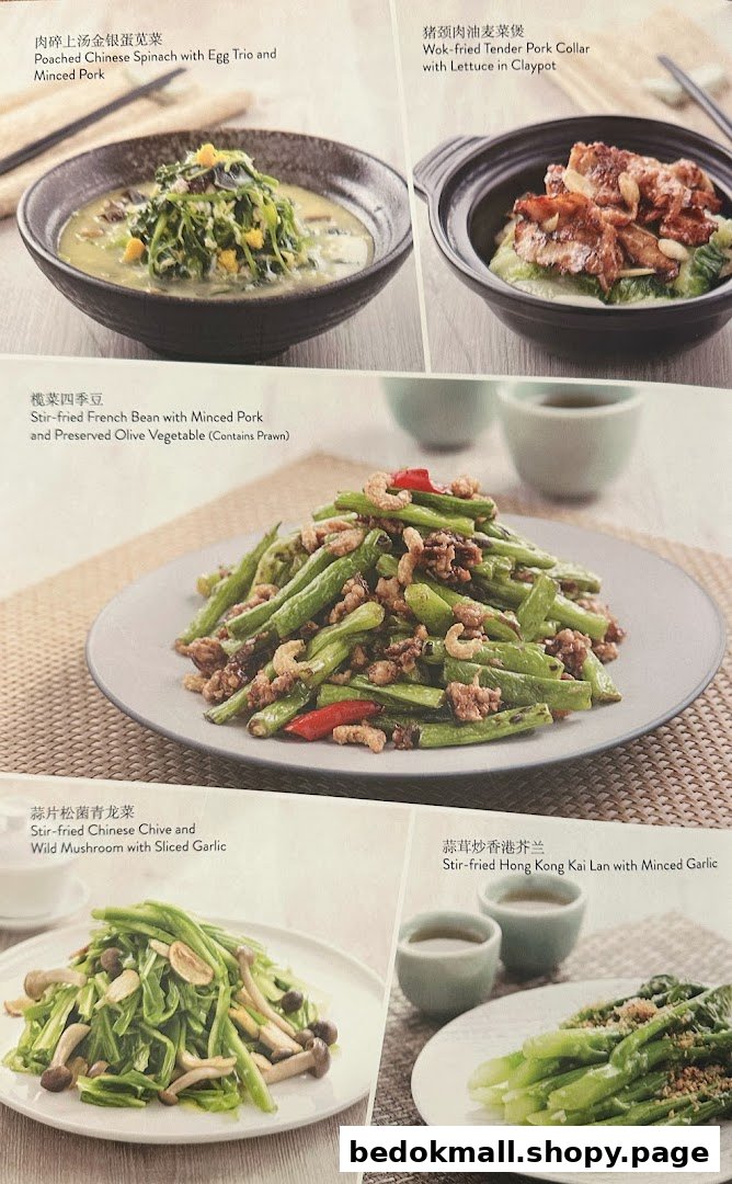 Close-up of a restaurant menu displaying various Chinese dishes with descriptions.