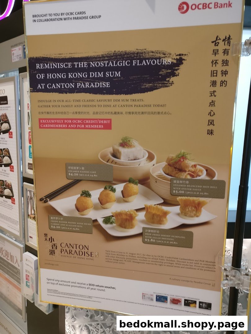 Promotional poster displaying various dim sum dishes with prices and details.