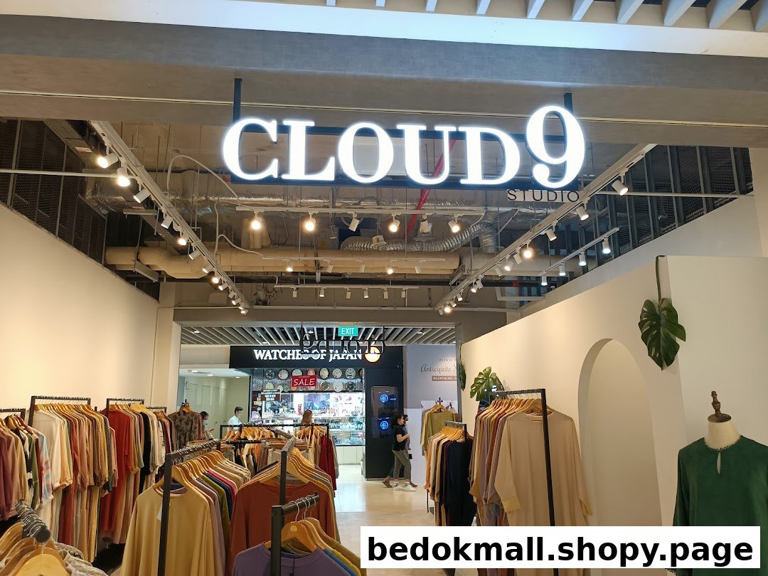 Interior view of Cloud 9 Studio with clothing racks and merchandise.