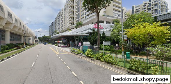 Street view with a bus stop, double-decker bus, road, and tall buildings.