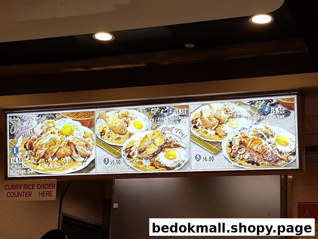 A display board showing various food sets with prices and descriptions.