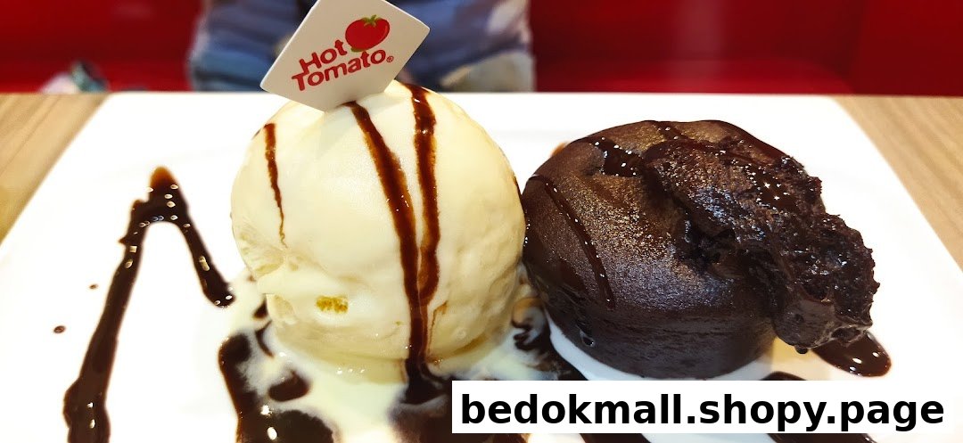 A dessert plate with vanilla ice cream, chocolate lava cake, and chocolate syrup.