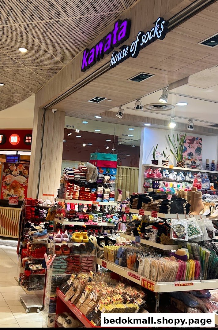 Shop entrance for Kawata House of Socks, displaying various socks.