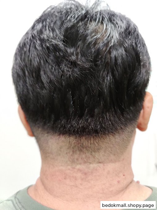 Back of a person's head showing a fresh haircut.