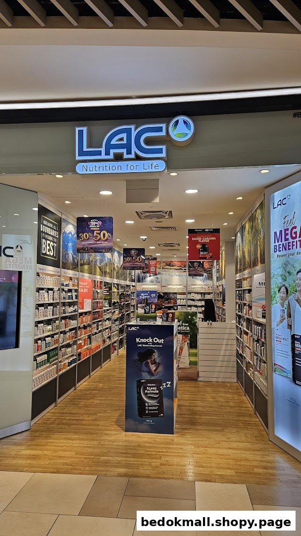 View of LAC Nutrition For Life shop entrance with interior visible.