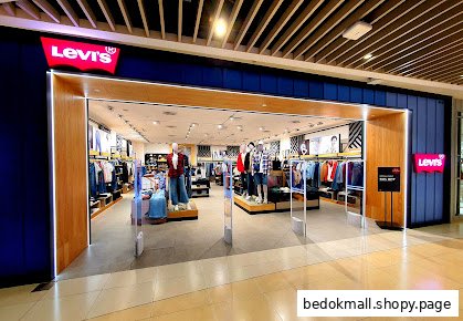 Front view of a Levi's clothing store entrance with merchandise visible inside.