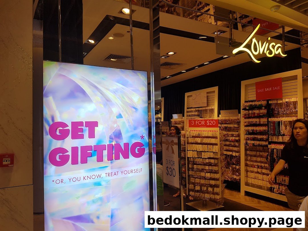 View of Lovisa shop entrance with a large display and jewelry racks inside.