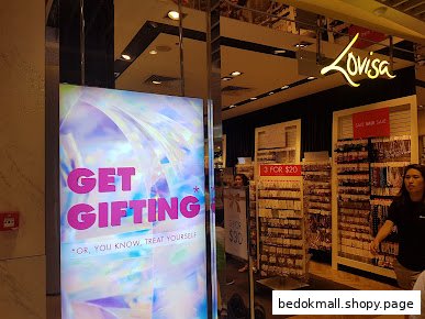 Entrance of Lovisa shop with a 'Get Gifting' sign and interior displays visible.