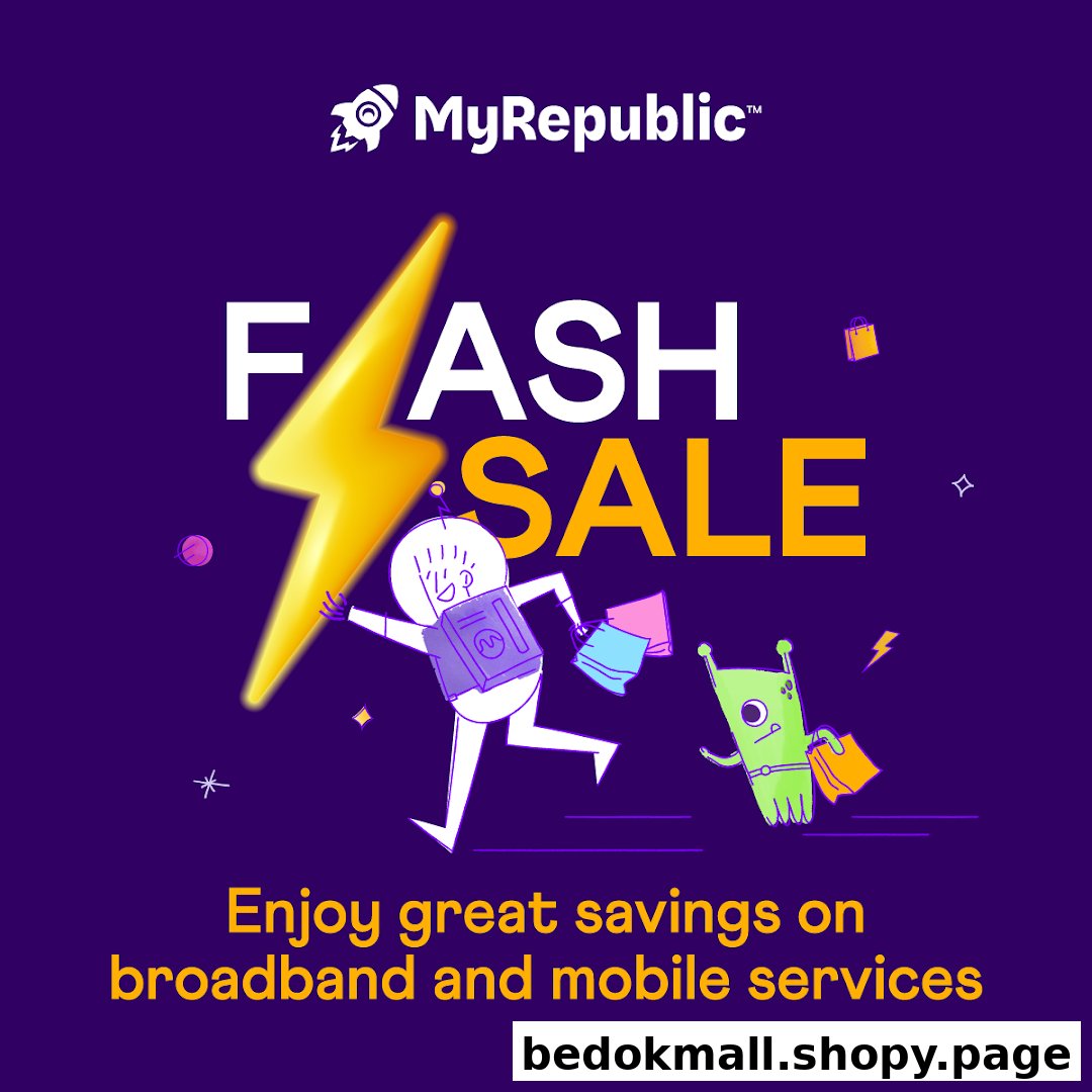 Promotional graphic for MyRepublic's flash sale on broadband and mobile services.