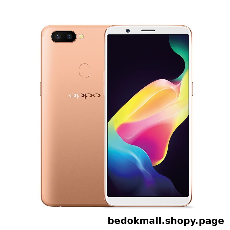 Gold OPPO smartphone showing front and back.
