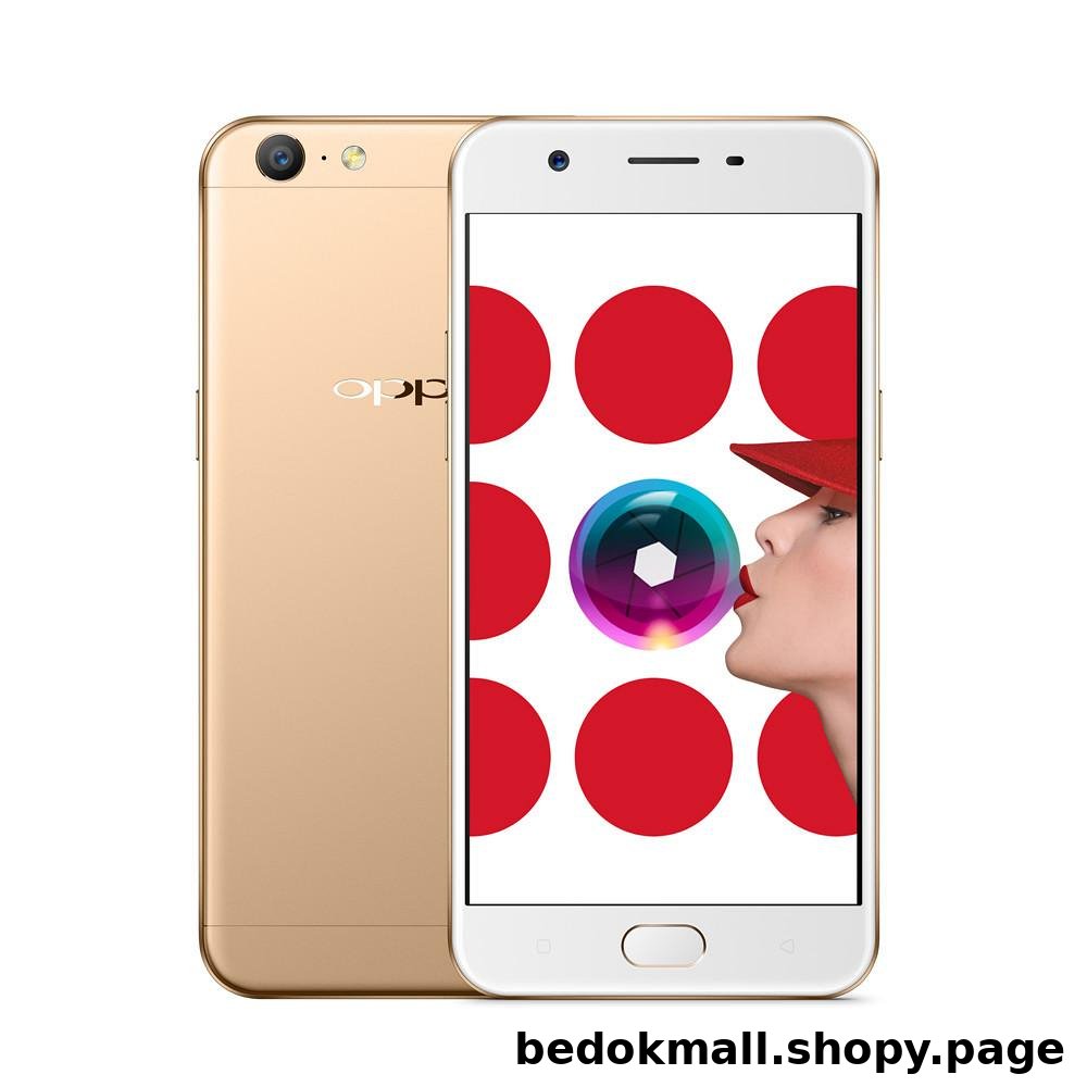 Two gold OPPO smartphones, one displaying a woman's face and camera icon.