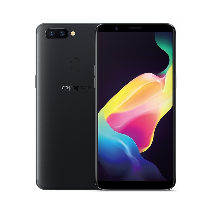 A black smartphone is shown from the front and back on a white background.