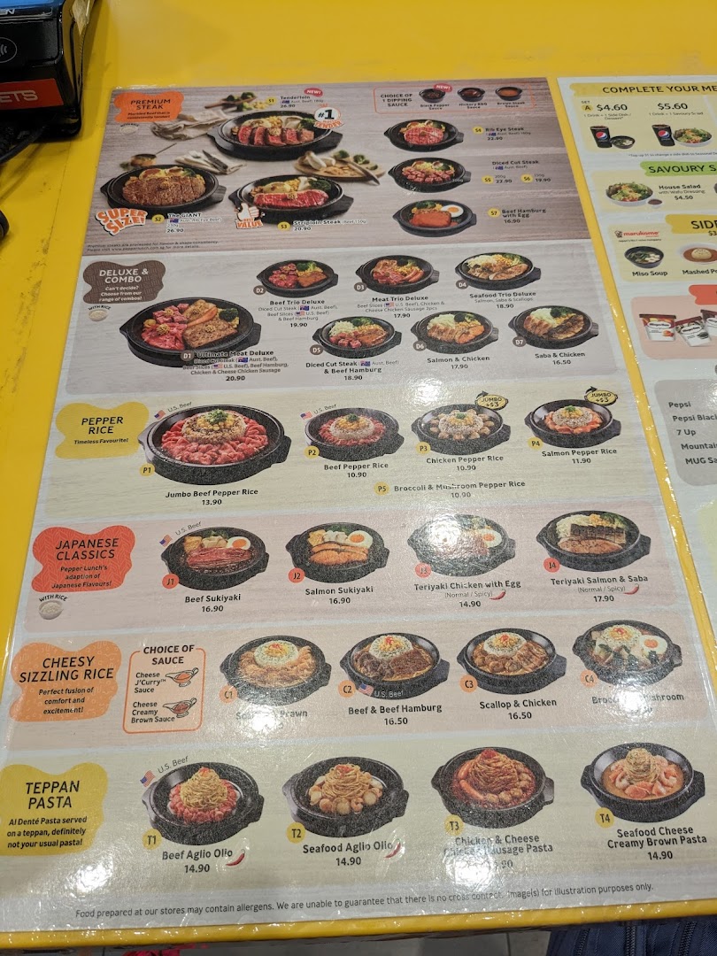 Restaurant menu with food photos, descriptions, and prices.