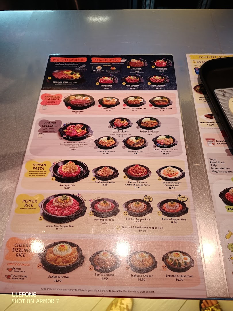 A detailed menu displaying various food items and prices.