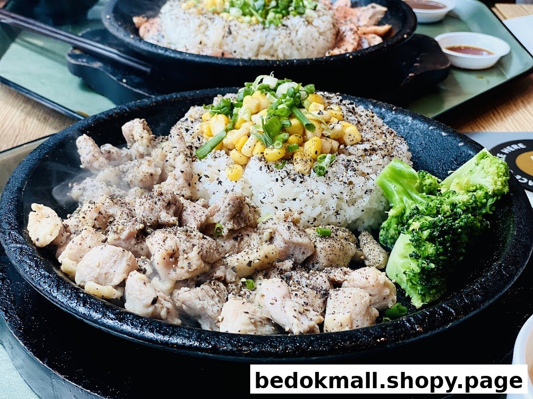 Hot plate with meat, rice, corn, and broccoli steaming.