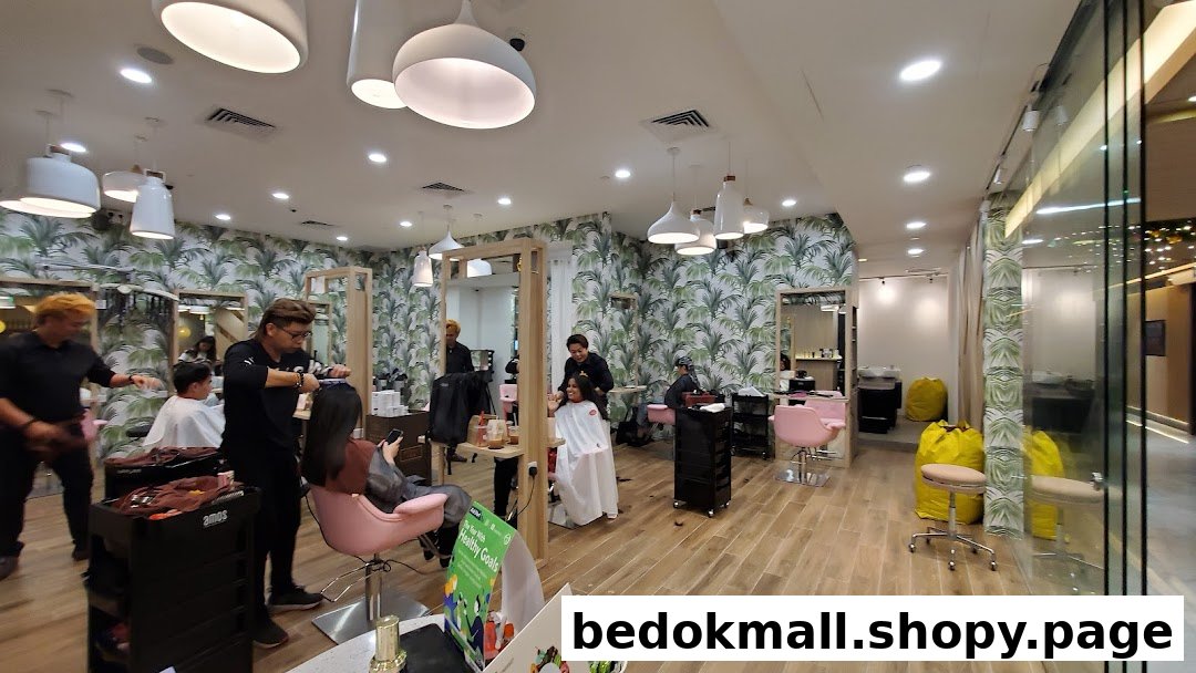 Interior of a hair salon with stylists working on customers.