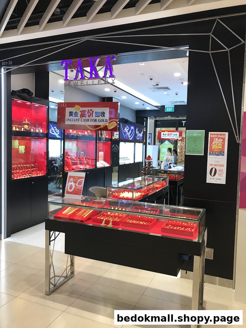 Entrance of a jewellery shop with display cases and signage.