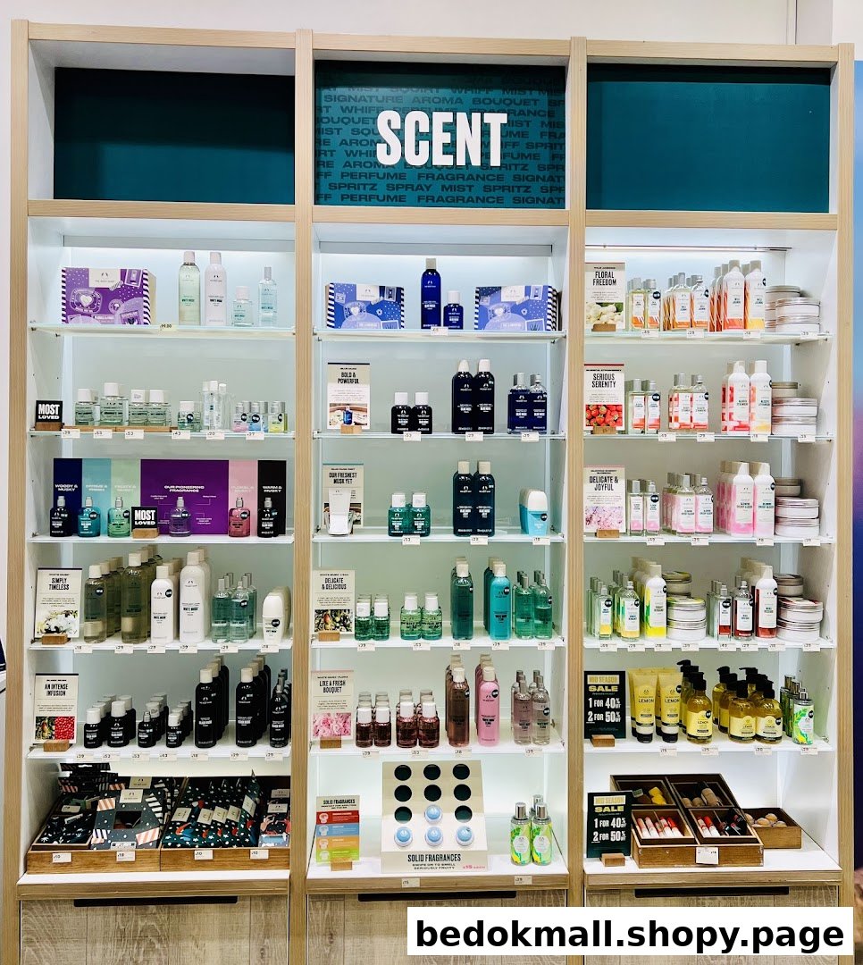 Interior shot of a retail display shelf with various beauty products.