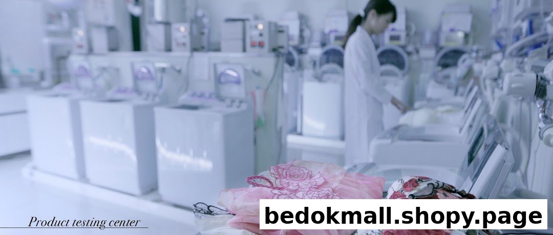 Interior of a product testing center with a person in a lab coat and machinery.