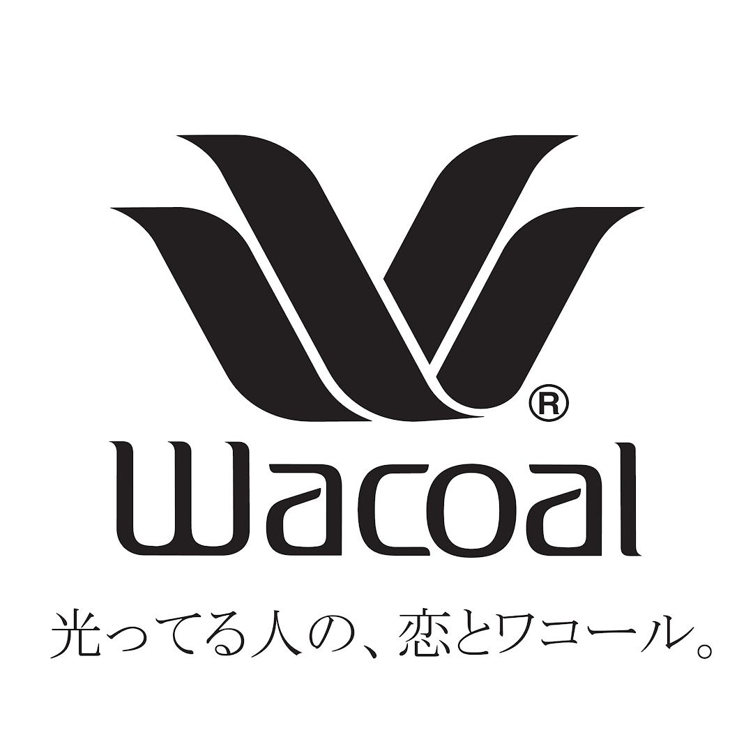 Black and white Wacoal logo with a stylized 'W' symbol and Japanese text.