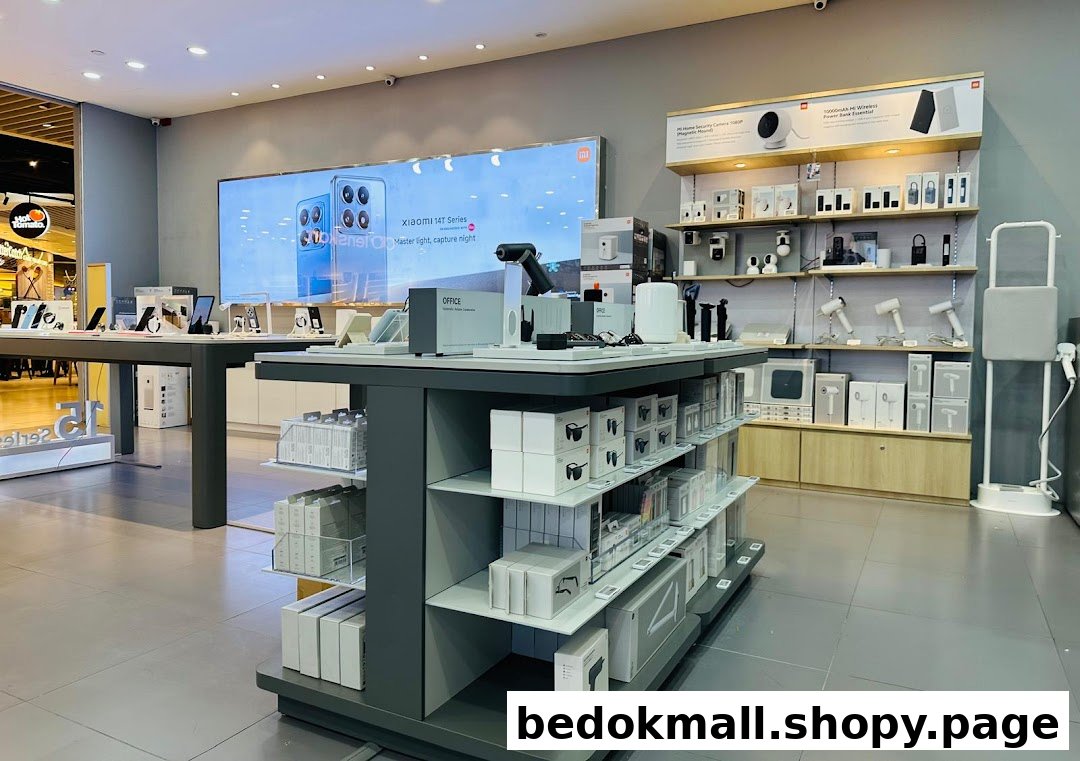 Interior view of a Xiaomi store with various electronics on display.