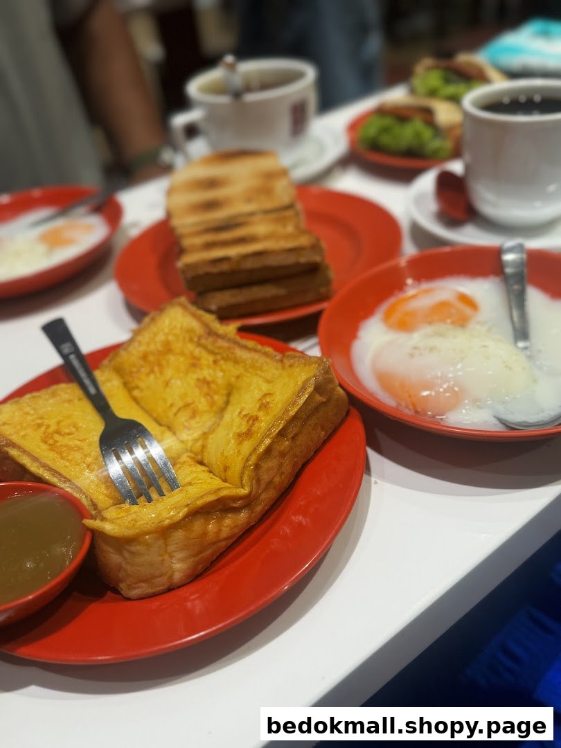A table with French toast, soft-boiled eggs, coffee, and toast slices.
