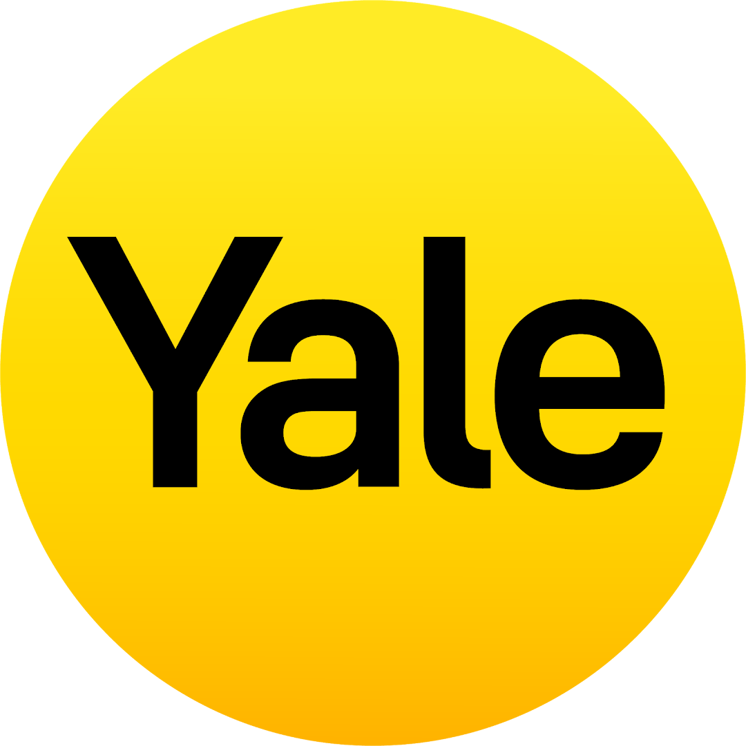 Yellow circular logo with the word 'Yale' in black.