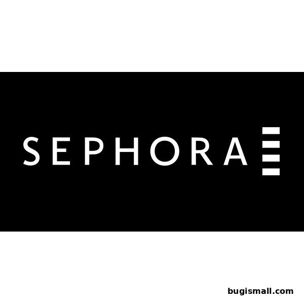 The Sephora logo is displayed in white text on a black background.
